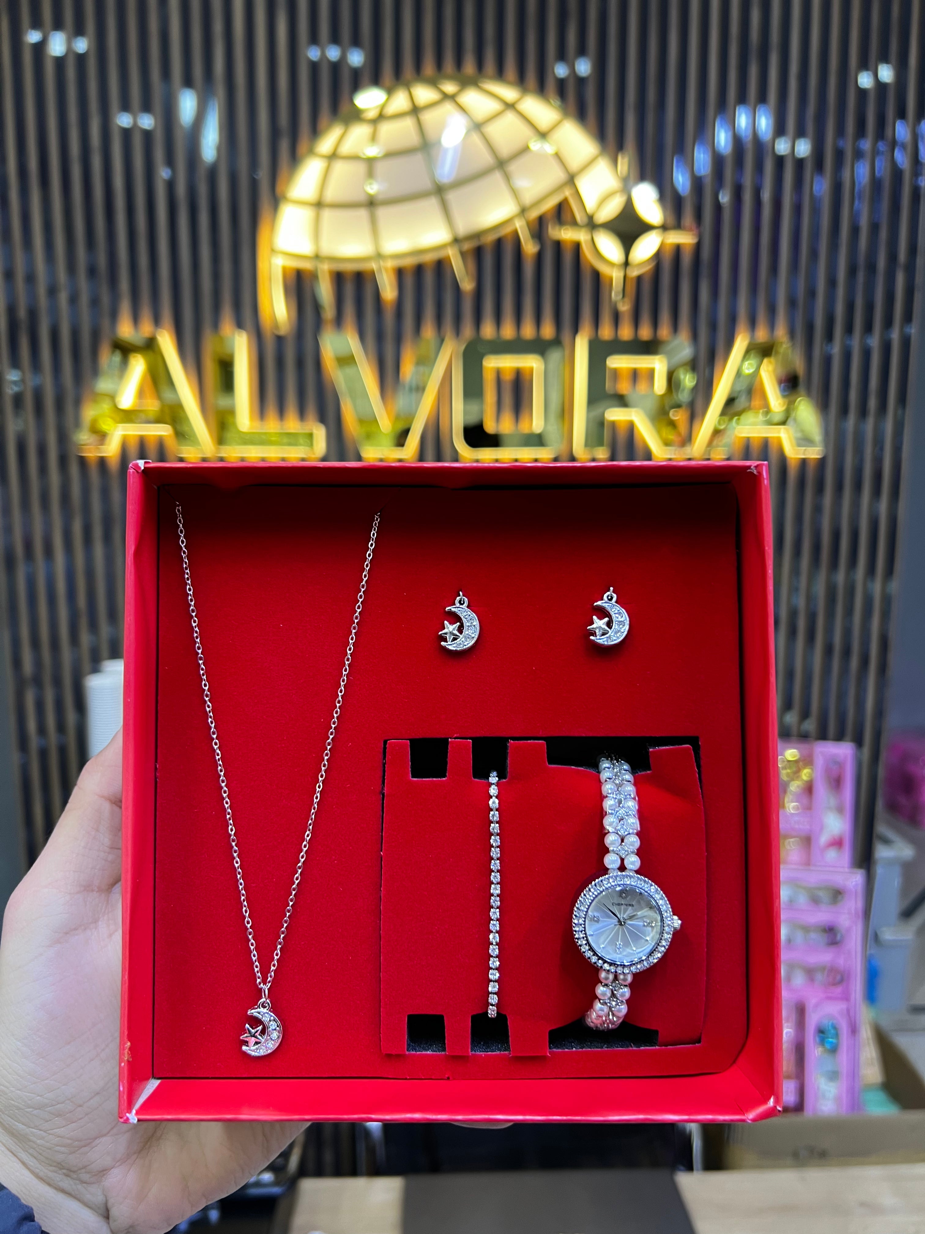 KOMBİN SET 5 PARÇA ÇELİK SAAT ALV-K 166