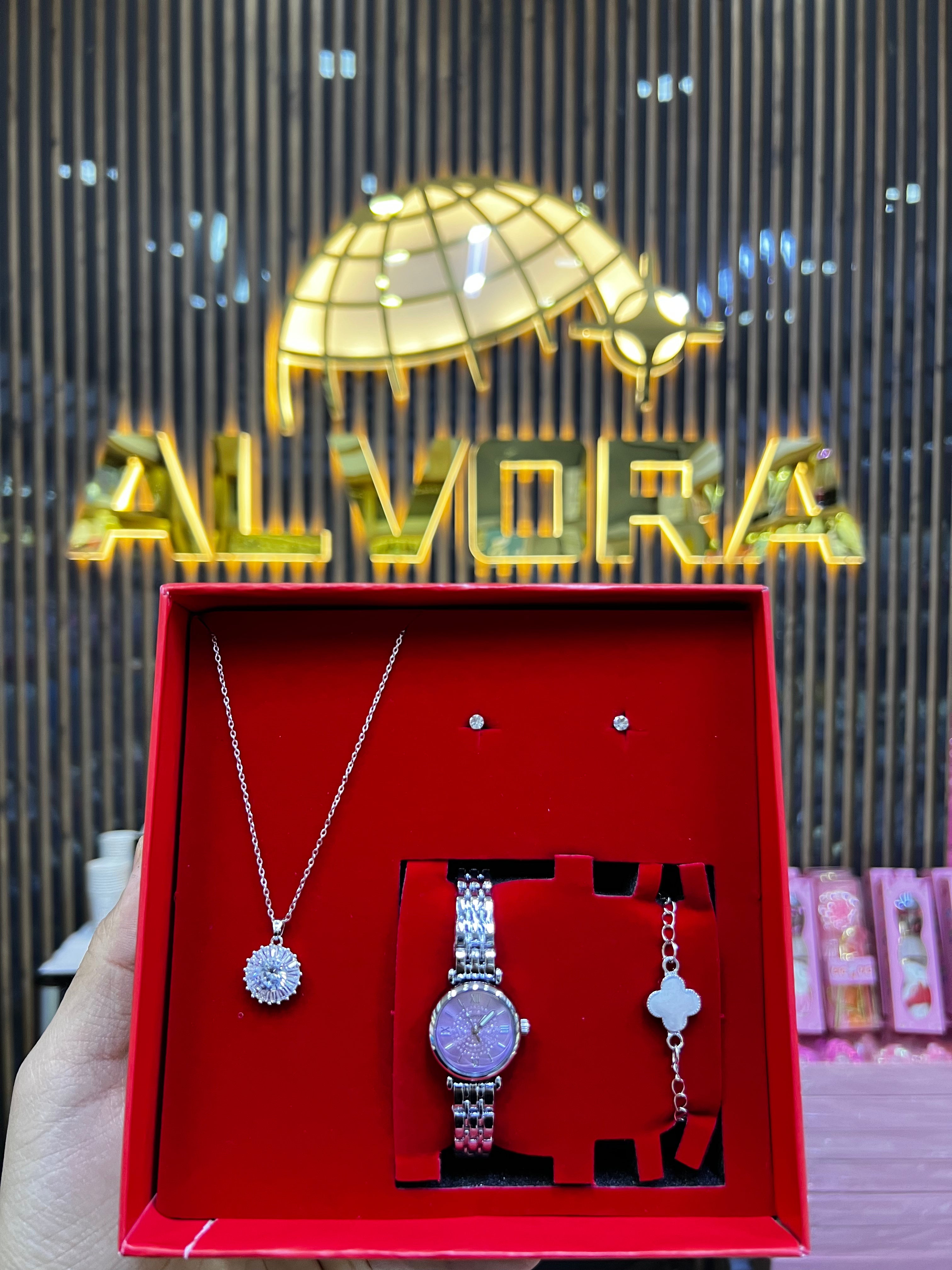 KOMBİN SET 5 PARÇA ÇELİK SAAT ALV-K 166