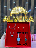KOMBİN SET 5 PARÇA ÇELİK SAAT ALV-K 166