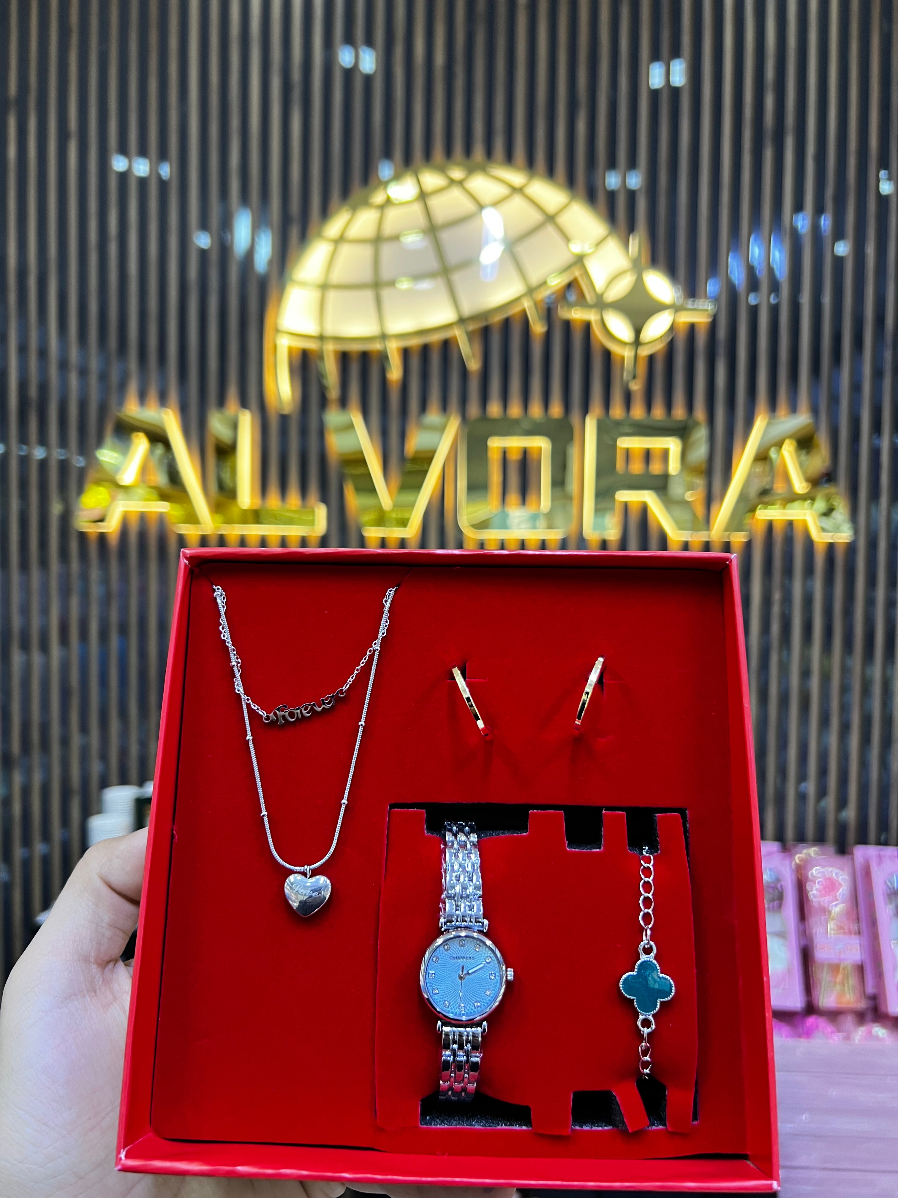 KOMBİN SET 5 PARÇA ÇELİK SAAT ALV-K 166