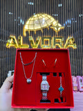 KOMBİN SET 5 PARÇA ÇELİK SAAT ALV-K 166