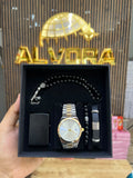 KOMBİN SET 5 PARÇA ÇELİK SAAT ALV-K 167