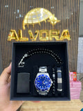 KOMBİN SET 5 PARÇA ÇELİK SAAT ALV-K 167