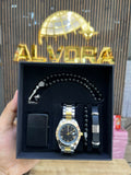 KOMBİN SET 5 PARÇA ÇELİK SAAT ALV-K 167