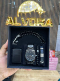 KOMBİN SET 5 PARÇA ÇELİK SAAT ALV-K 167